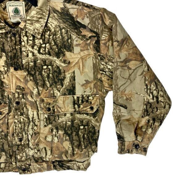 Northwest Territory Parka Jacket Mens Sz L Brown Camo Vintage Hunting Insulated - Picture 3 of 16